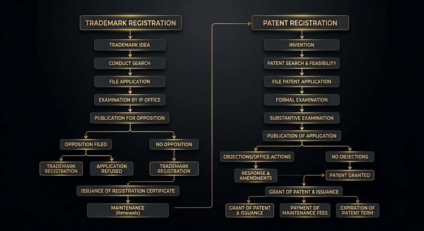 Intellectual property law — patent filing, trademark registration, copyright protection Delhi