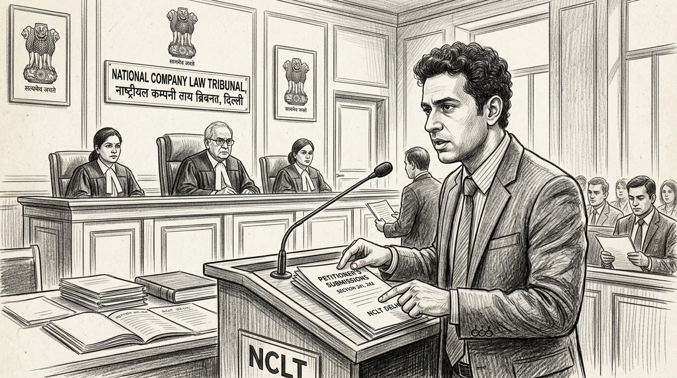 Corporate lawyer at NCLT Delhi — tribunal proceedings for corporate restructuring