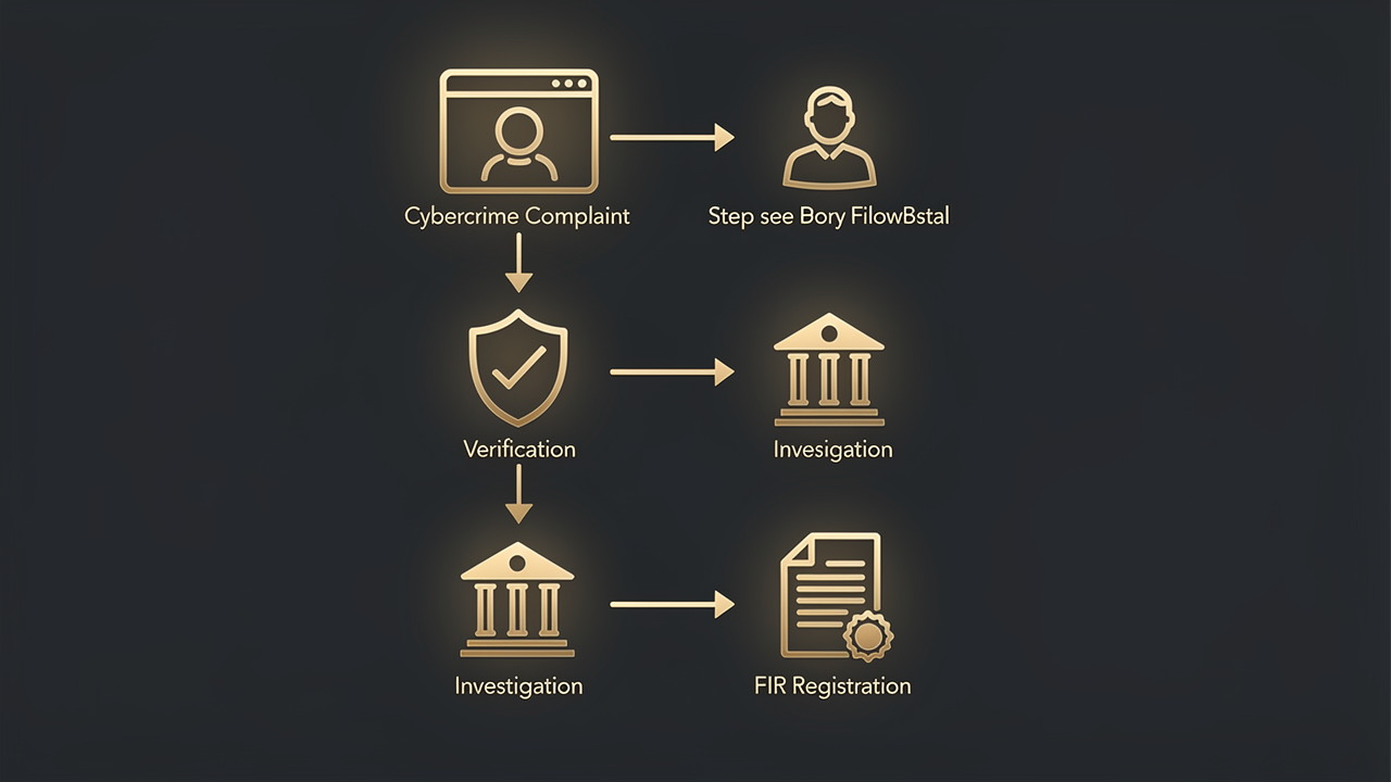 Cybercrime complaint filing flowchart — steps from FIR to investigation Ghaziabad