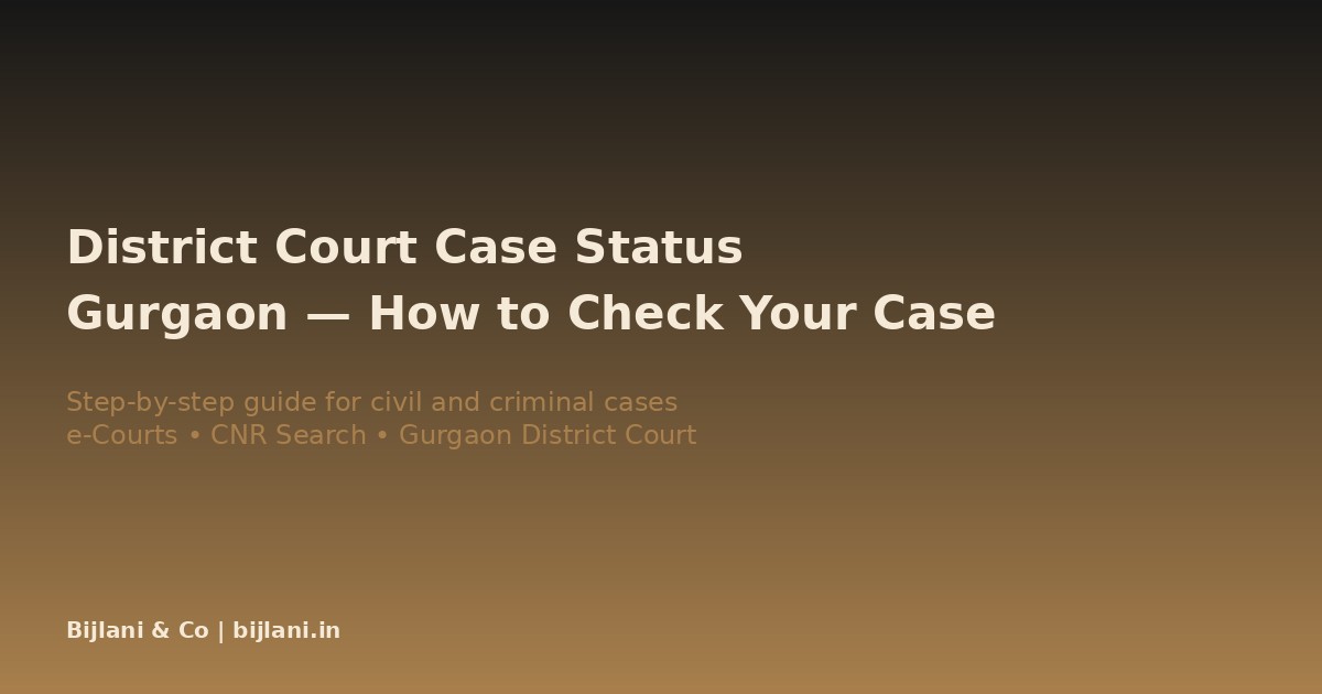 Checking Gurgaon District Court case status online via e-Courts and CNR number search