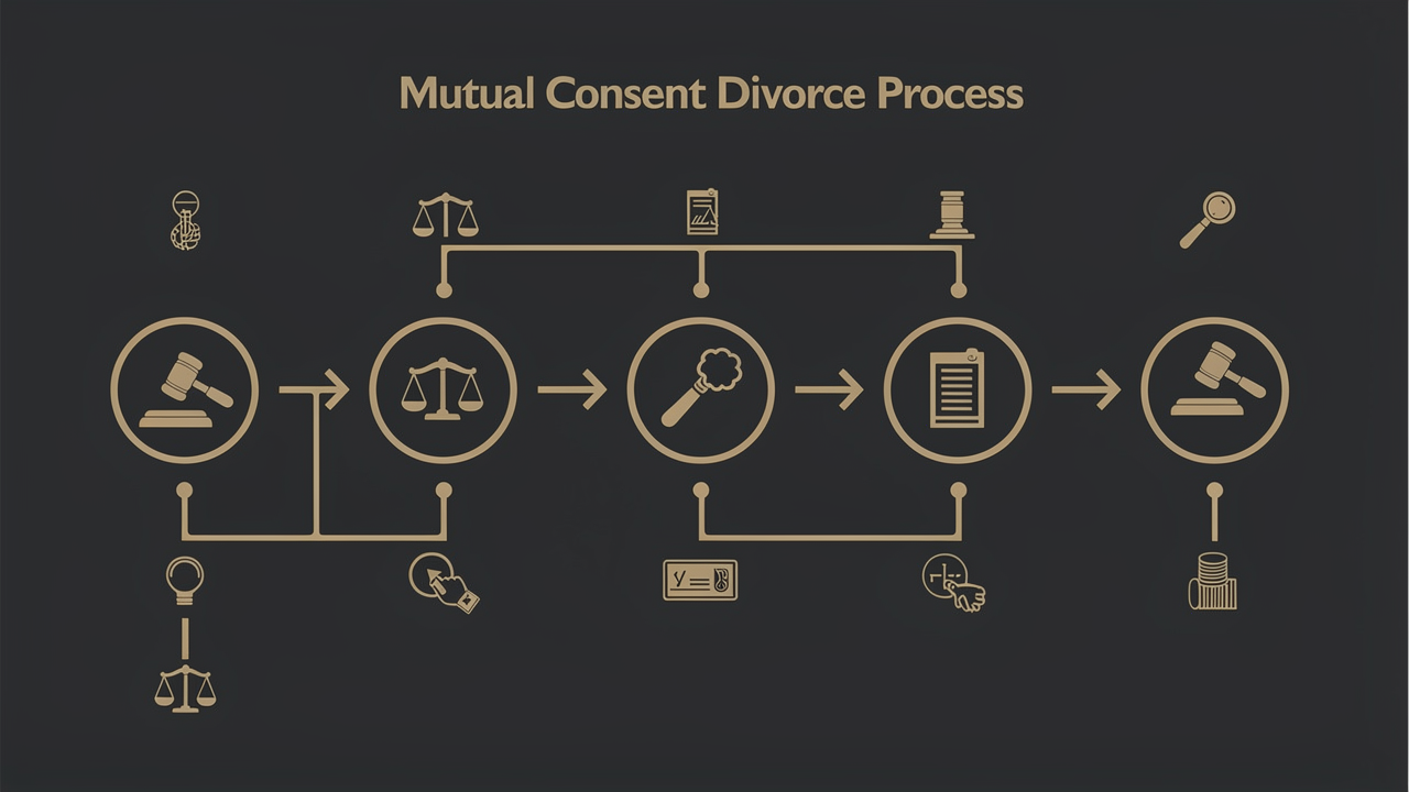 Mutual consent divorce flowchart — legal procedure steps in Ghaziabad