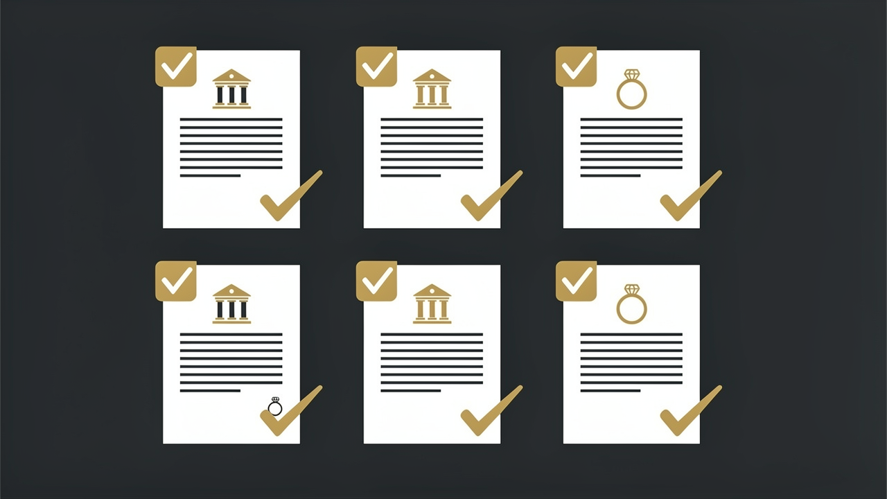 Court marriage documents checklist infographic — required papers Ghaziabad